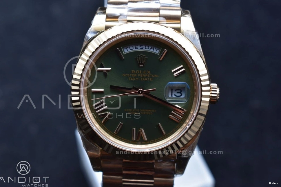 1:1 Bracelet Edition on Date (Gain 40 RG 228235 Dial Best Weight) President 652 Green Sporty VR3255 Roman Day THBF 0813